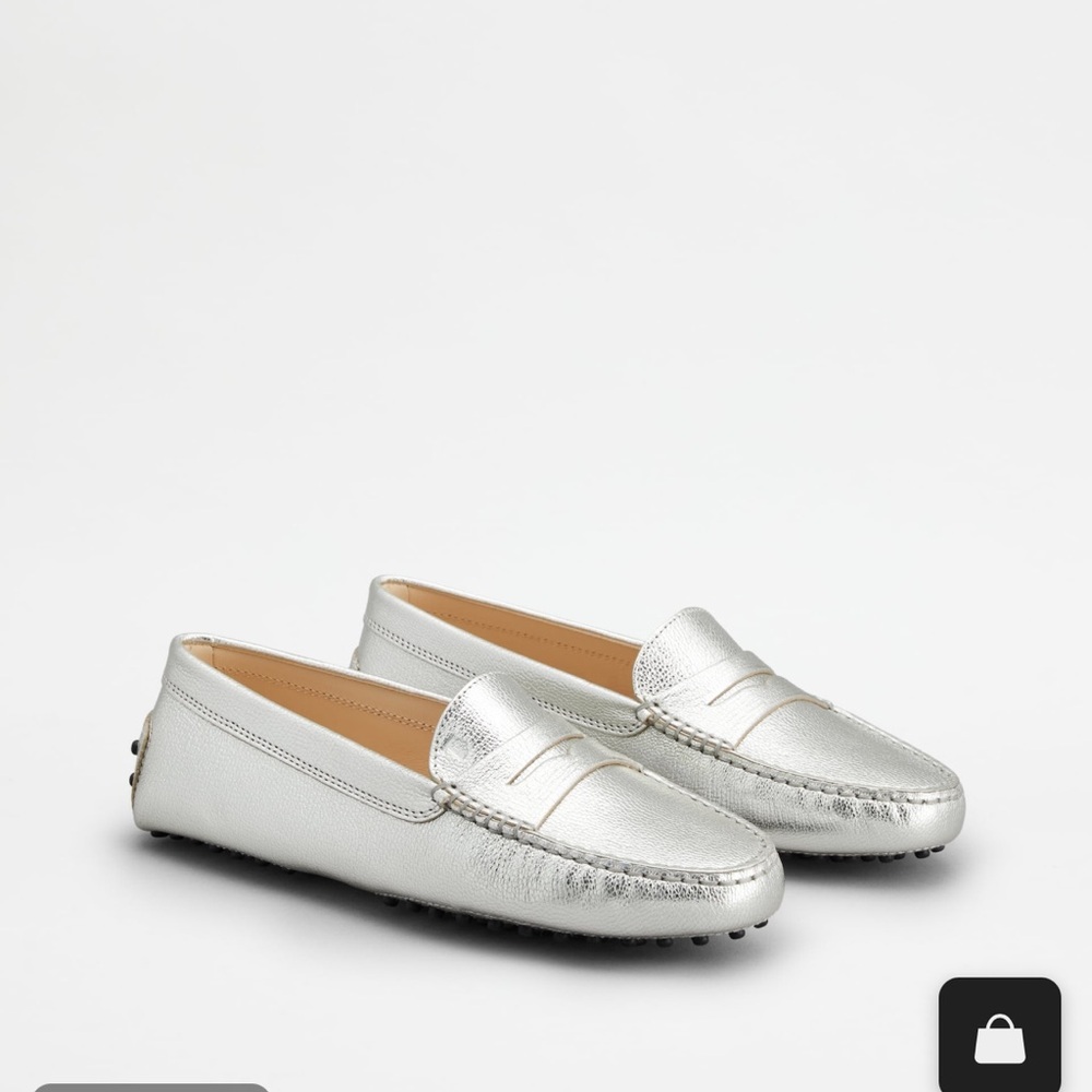 Tods Silver Loafers